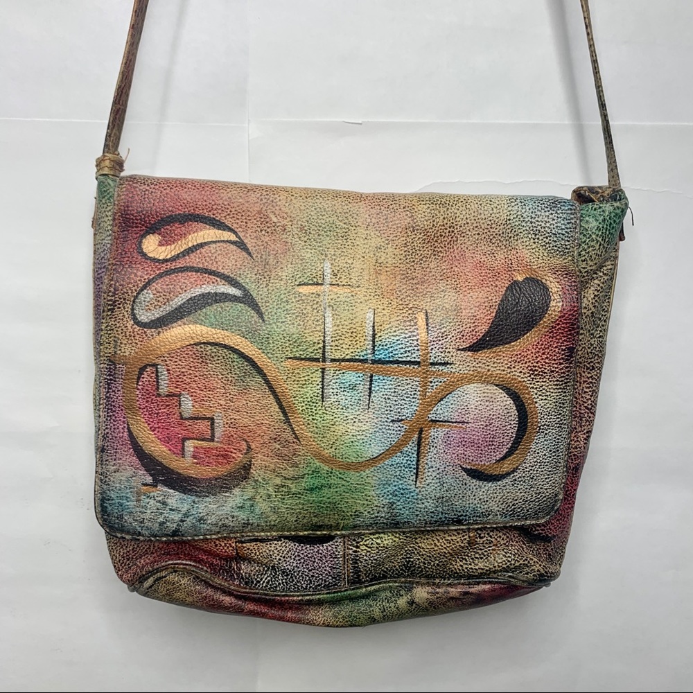 Vintage Hand painted Crossbody Shoulderbag - Picture 4 of 9
